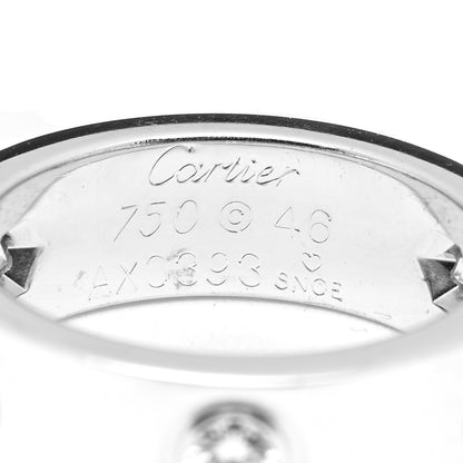 Cartier 18K White Gold 3 Diamond 5.5mm LOVE Ring 46 3.75 4 of 4