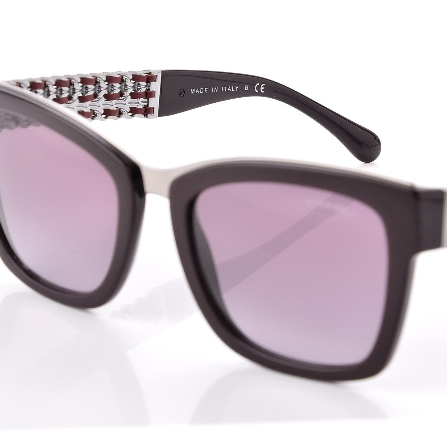 Square Chain Sunglasses 5362-Q Burgundy