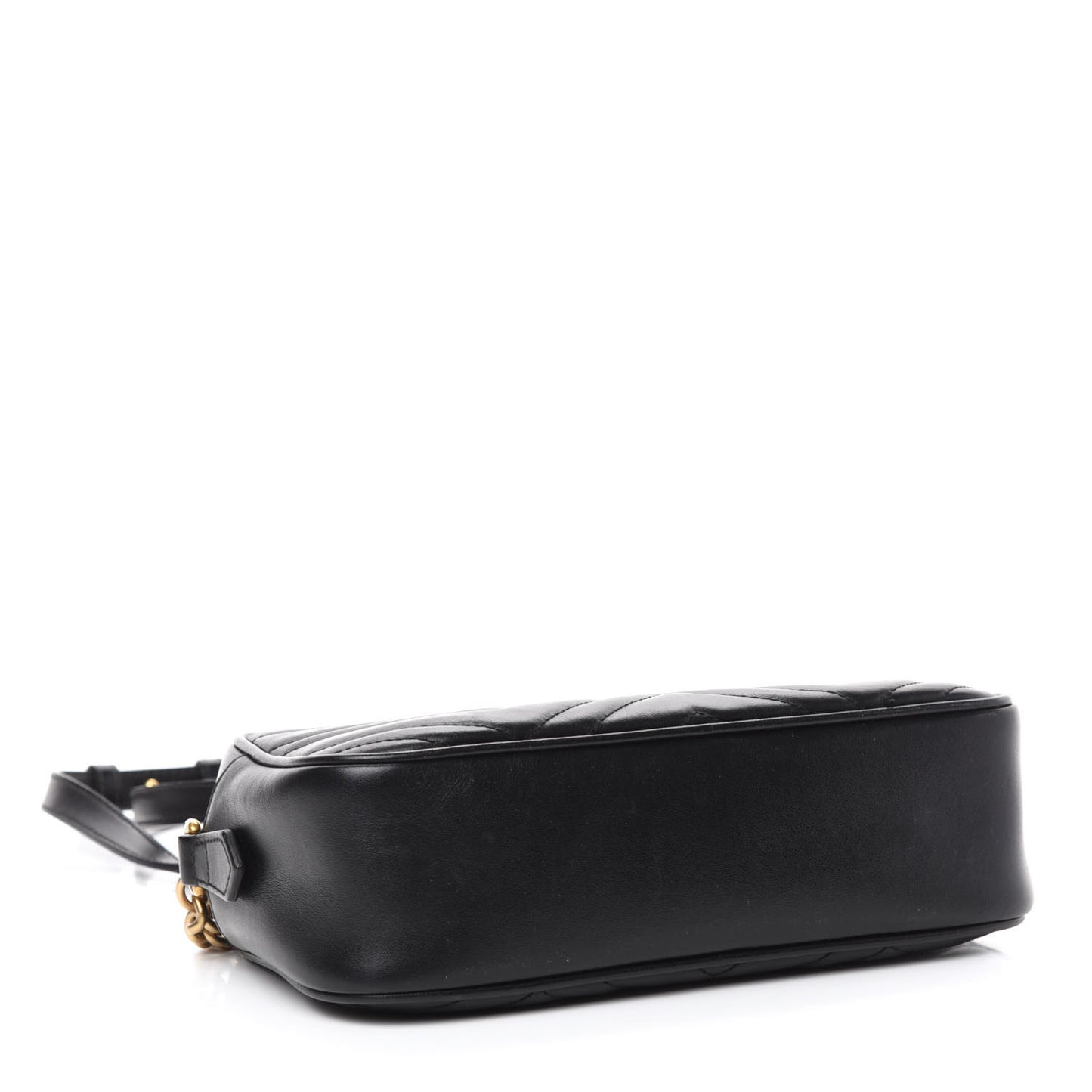 Calfskin Matelasse Small GG Marmont Chain Shoulder Bag Black