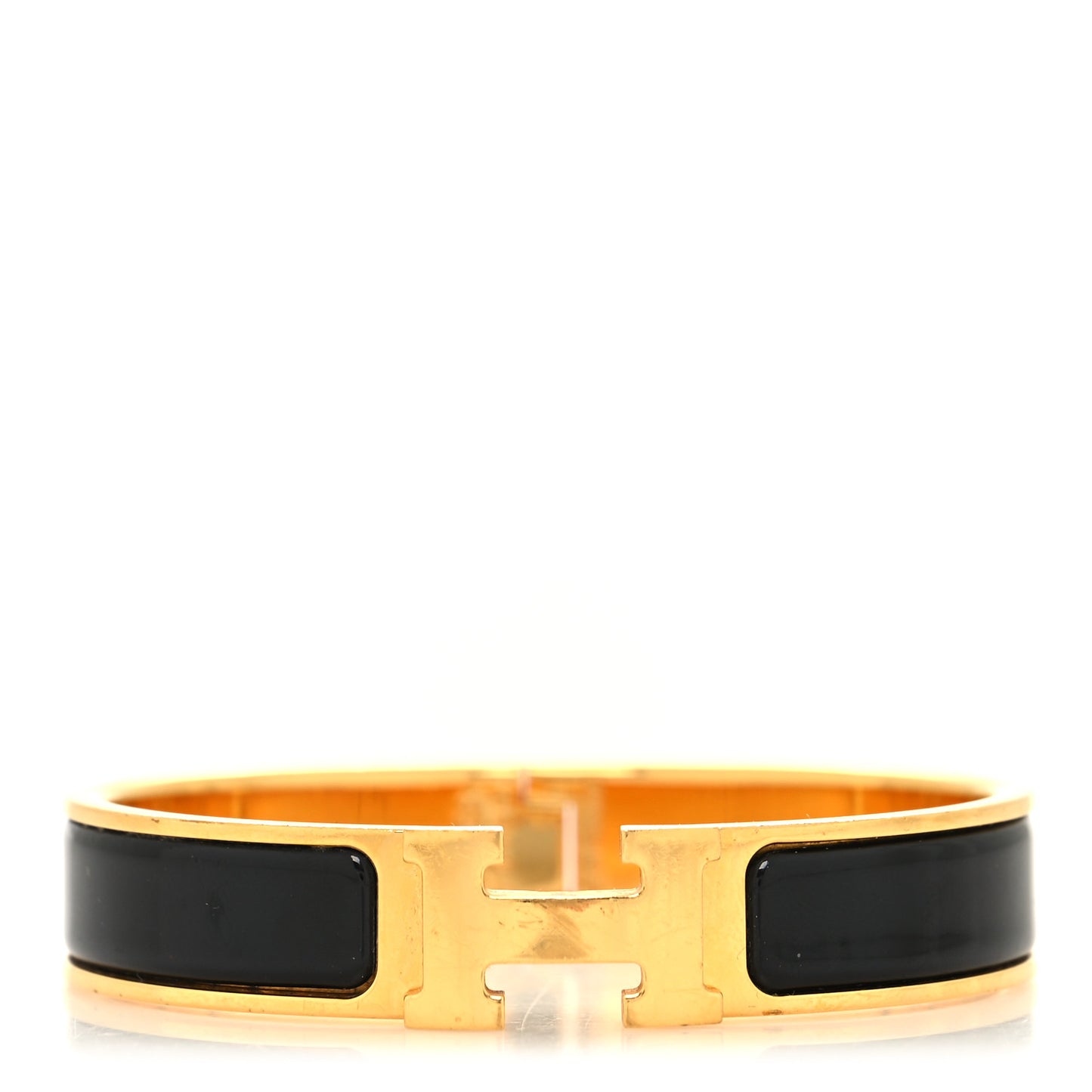 Enamel Narrow Clic Clac H Bracelet PM Black