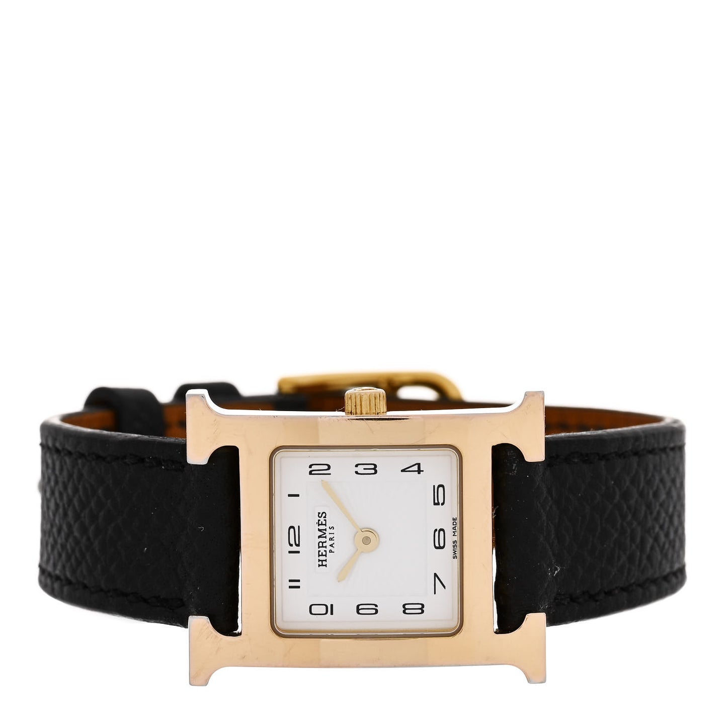 Stainless Steel Epsom 21mm Heure H Hour Quartz Watch Noir