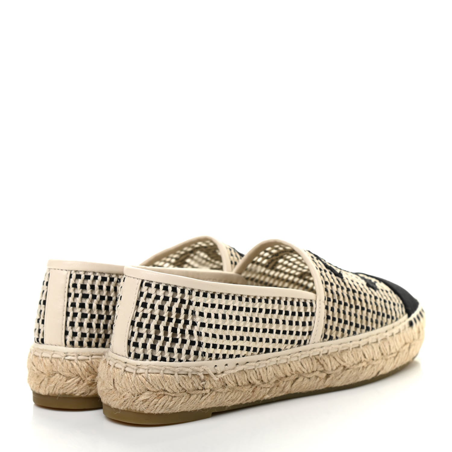Chanel Mesh Grosgrain CC Espadrilles 36 Beige Black 4 of 8