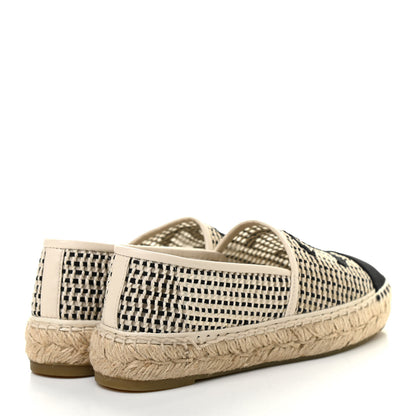 Chanel Mesh Grosgrain CC Espadrilles 36 Beige Black 4 of 8