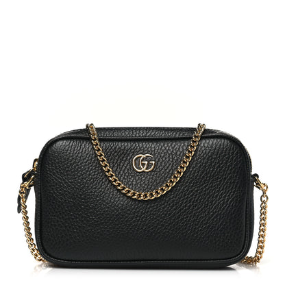 Gucci Dollar Calfskin Super Mini GG Marmont Chain Shoulder Bag Black 1 of 10