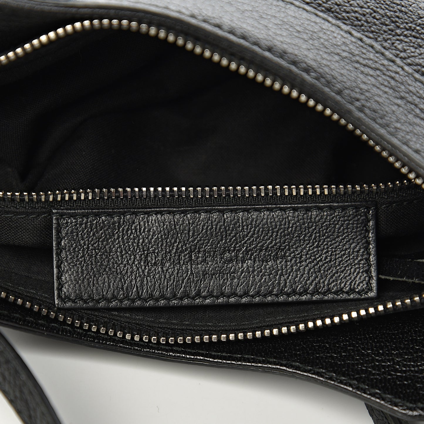 Chevre Silver Metallic Edge Hardware Hip Black