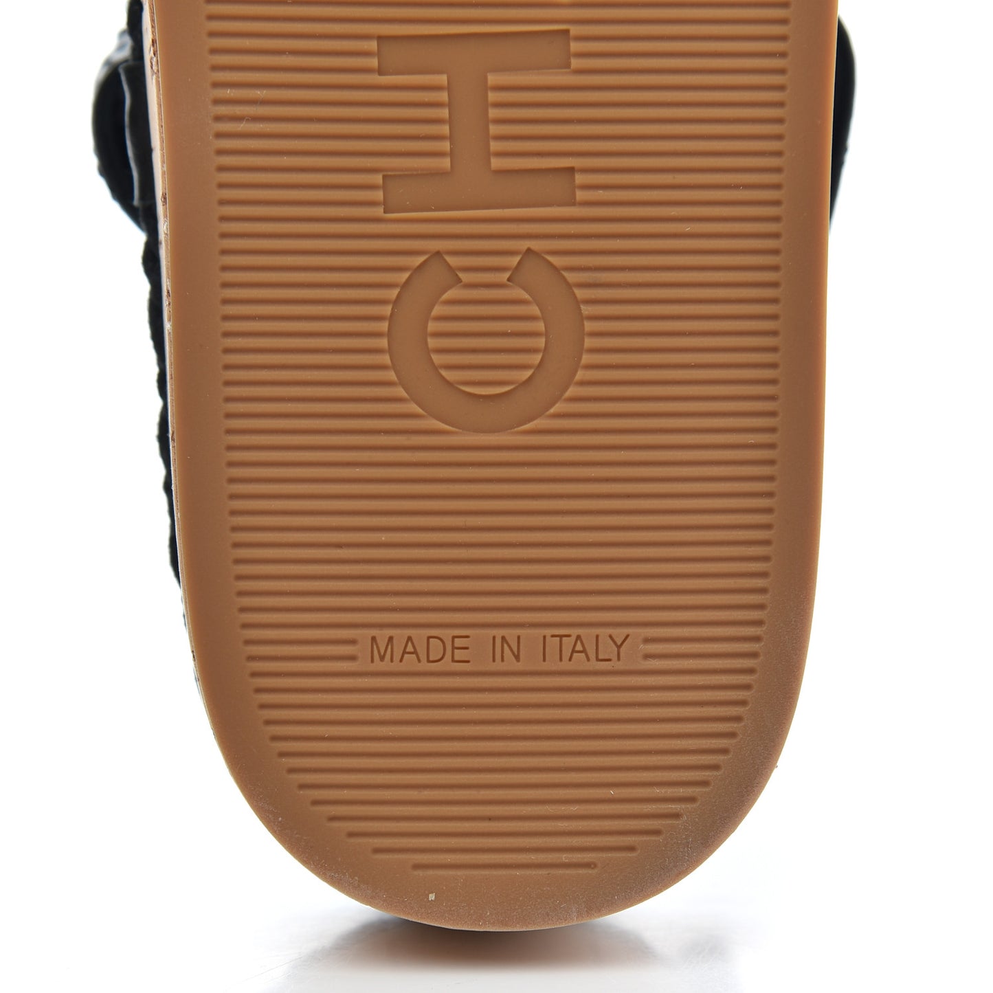 Cord Lambskin Quilted Logo Sandals 38 Black