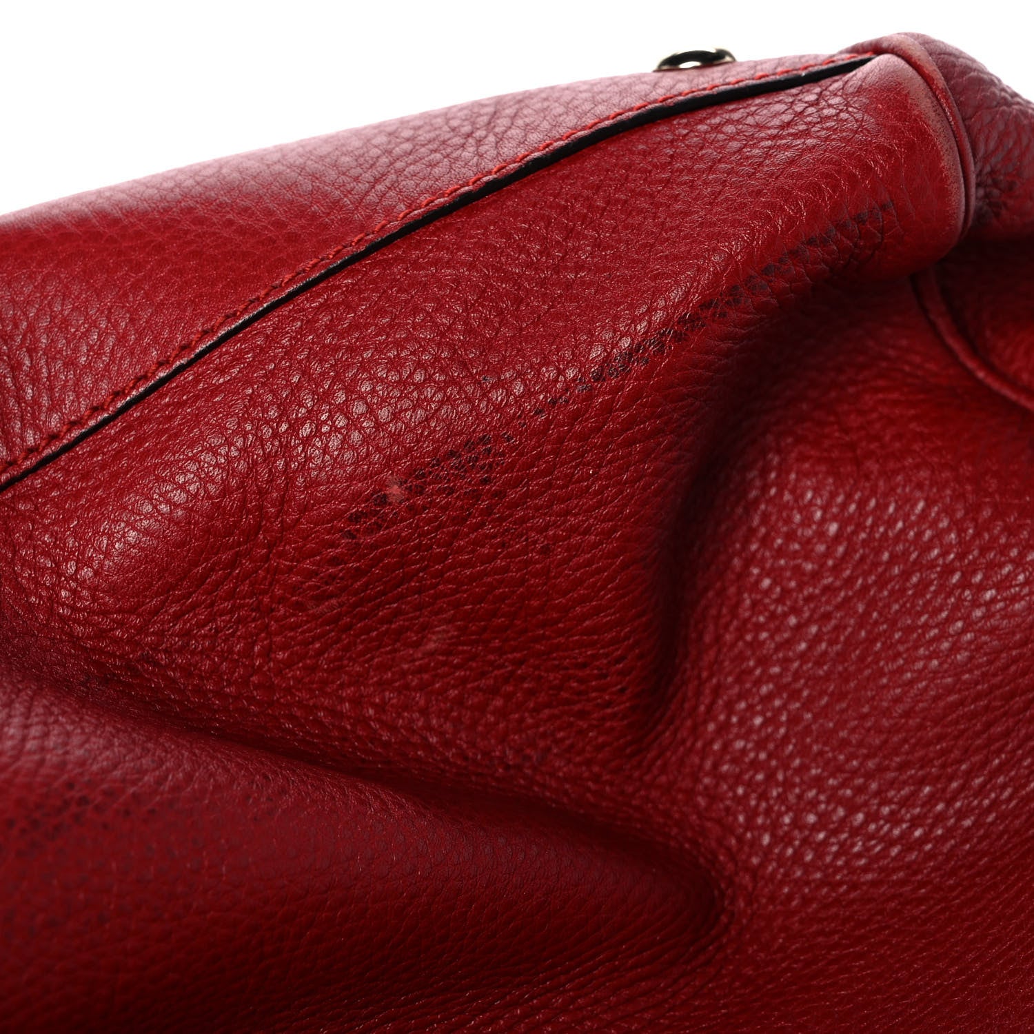 Gucci Pebbled Calfskin Medium Bamboo Shopper Tote Red 13 of 14