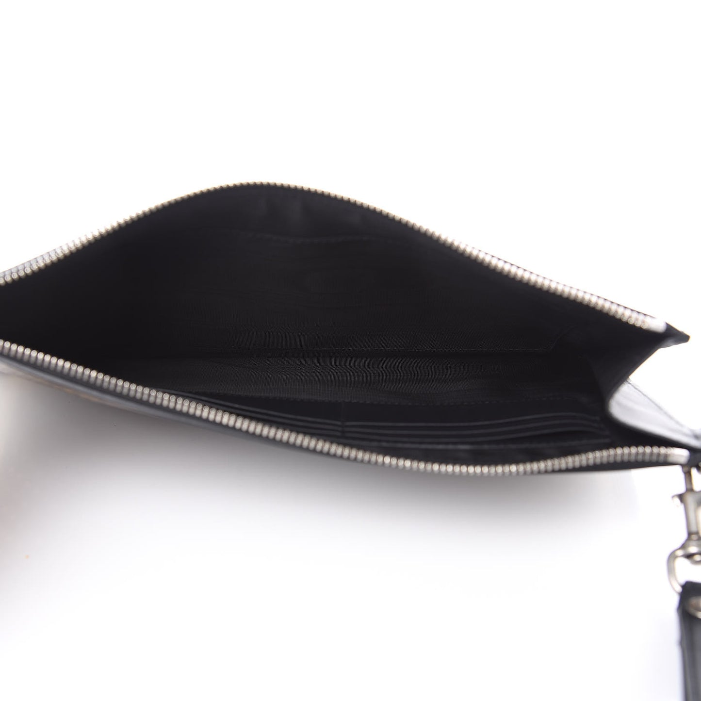 X SEGA Calfskin GUCCY Stars Zip Wristlet Pouch Black Gold