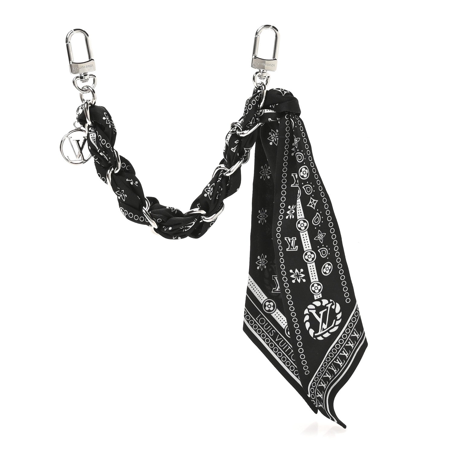 Louis Vuitton Monogram Bandana Bag Charm Black 1 of 4