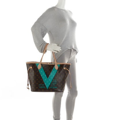 Louis Vuitton Monogram V Neverfull MM Turquoise 2 of 11
