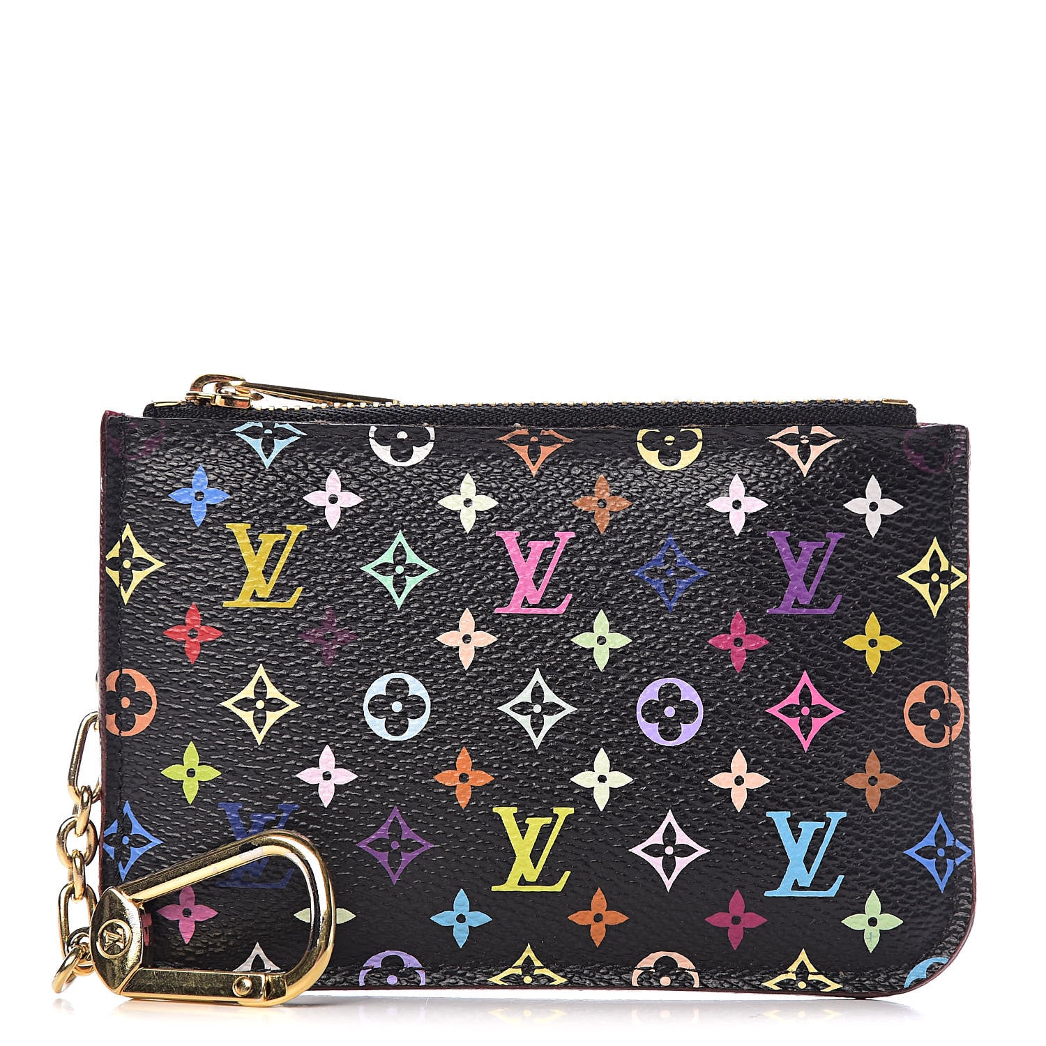 Louis Vuitton Monogram Multicolor Key Pouch Black Grenade 1 of 8