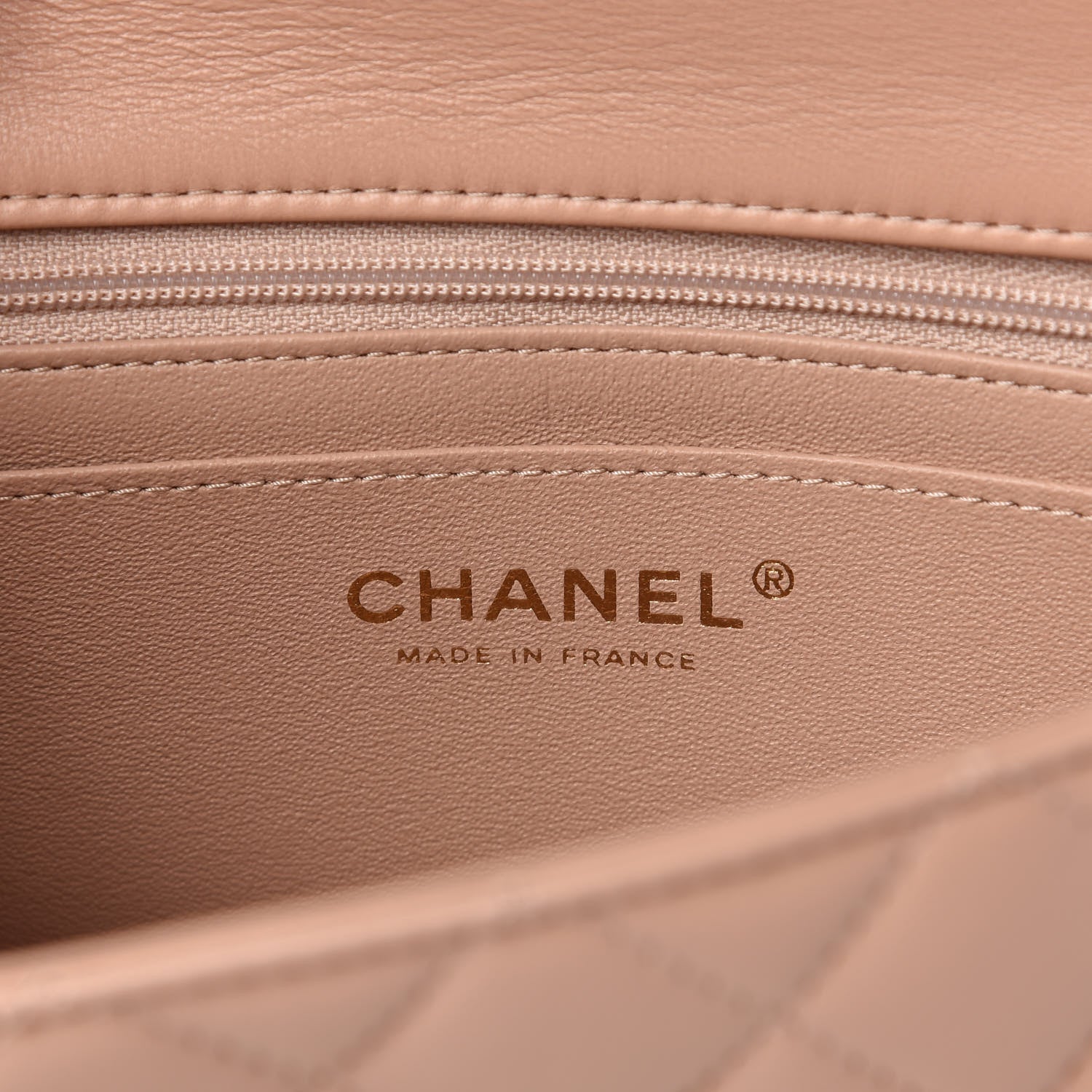 Chanel Lambskin Quilted Mini Top Handle Rectangular Flap Beige 8 of 10