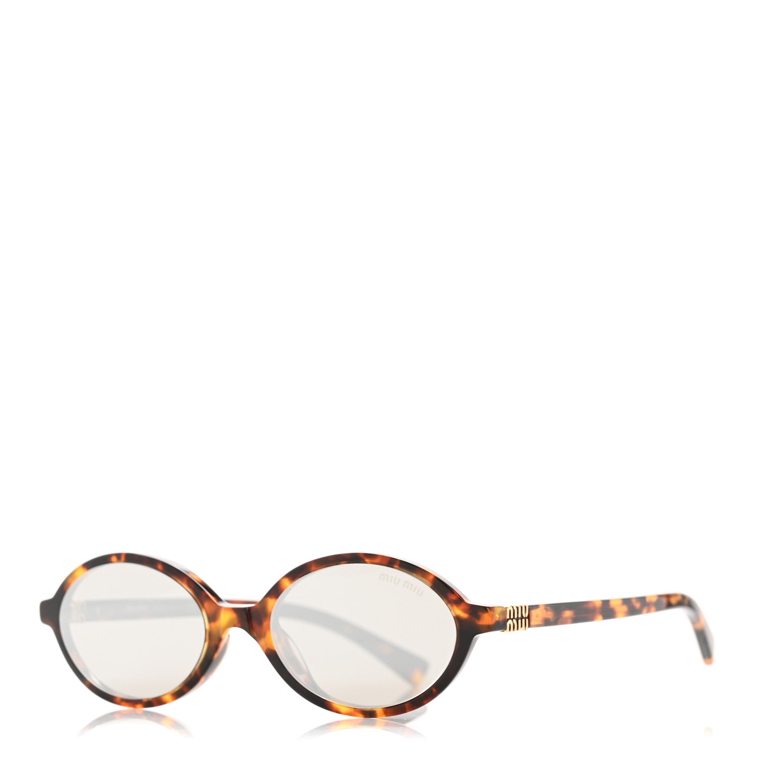 Miu Miu Acetate Oval Regard Sunglasses SMU04Z Tortoise 1 of 9