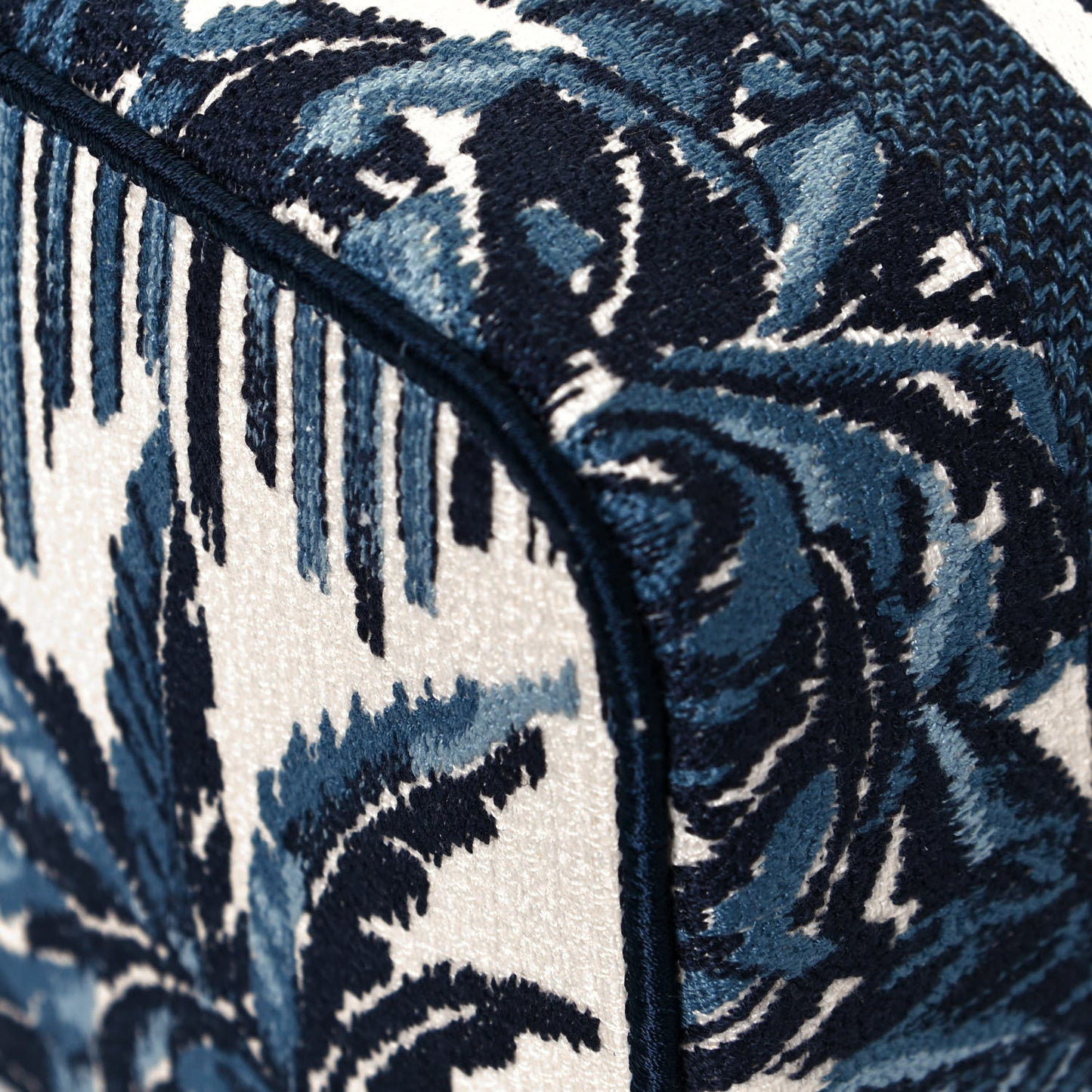 Canvas Embroidered Palm Tree Diortravel Vanity Case Blue Multicolor