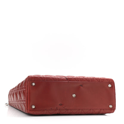 Christian Dior Lambskin Cannage Large Lady Dior Red 4 of 13