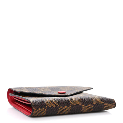 Louis Vuitton Damier Ebene Victorine Wallet Red 4 of 7