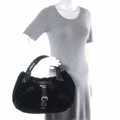 Fendi Velvet Rabbit Fur Wisteria Spy Black 2 of 8