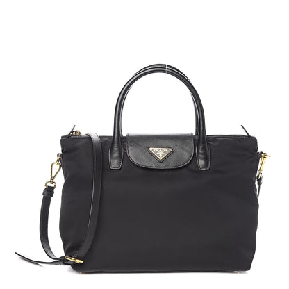 Prada Tessuto Nylon Saffiano Tote Black 1 of 11