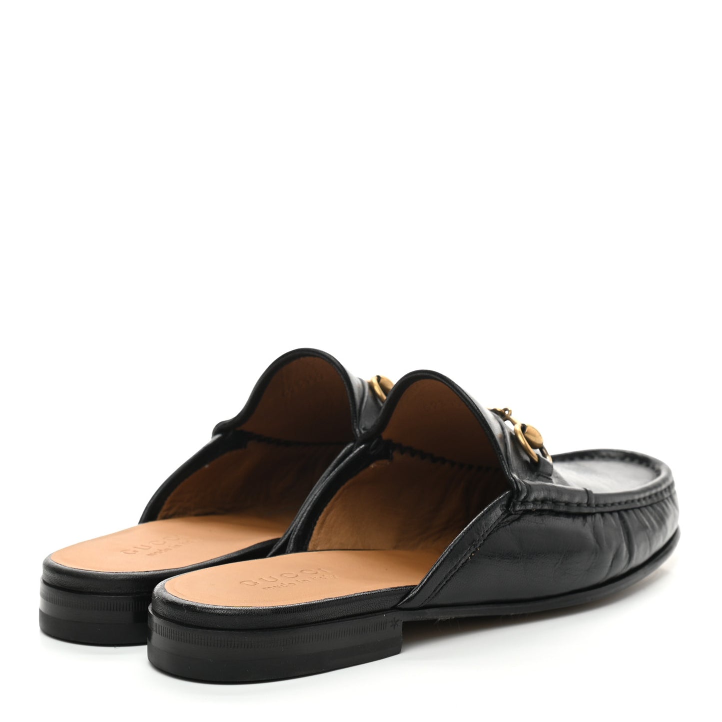 Goatskin Mens Horsebit Slippers 9 Black