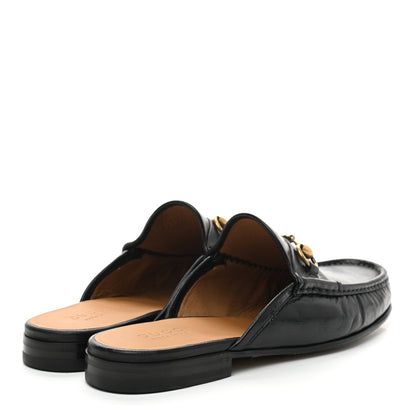 Gucci Goatskin Mens Horsebit Slippers 9 Black 4 of 7