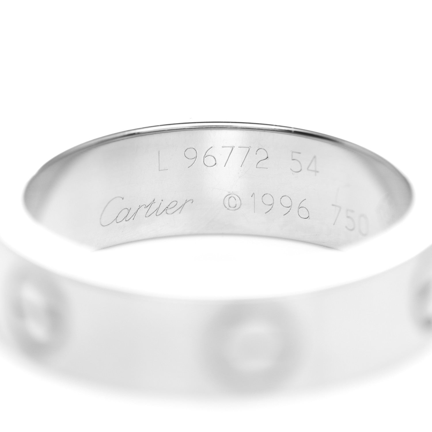 Cartier 18K White Gold 5.5mm LOVE Ring 54 6.75 4 of 4