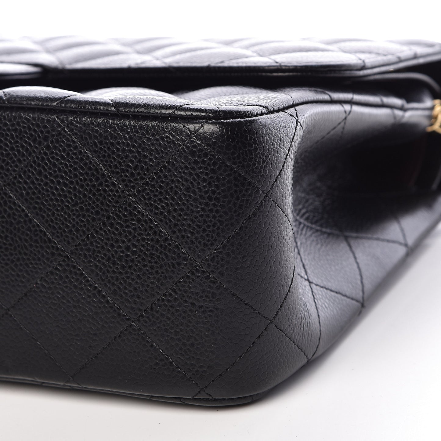 Caviar Quilted Jumbo Double Flap Black