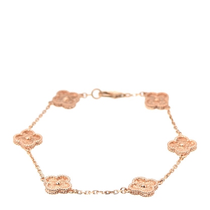 Van Cleef & Arpels 18K Rose Gold 6 Motifs Sweet Alhambra Bracelet 1 of 7