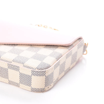 Louis Vuitton Damier Azur Calfskin Pochette Felicie Eau de Rose 10 of 11