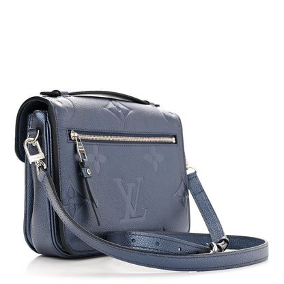 Louis Vuitton Metallic Empreinte Monogram Giant Pochette Metis Navy Nacre 3 of 10