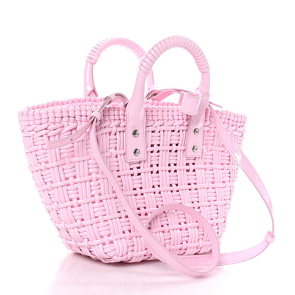 Balenciaga Faux Calfskin Braided Varnished XS Bistro Basket Candy Pink 3 of 8