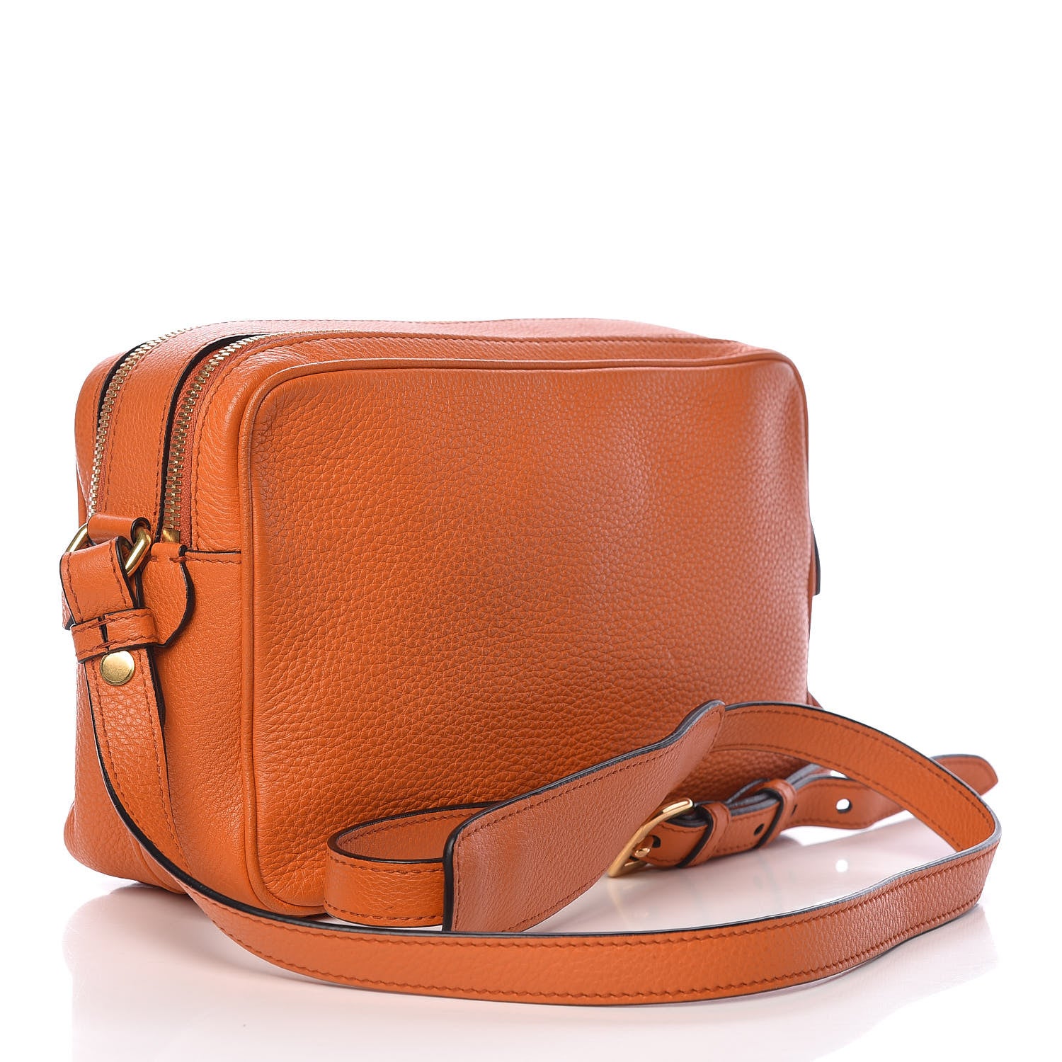 Prada Vitello Daino Medium Double Zip Shoulder Bag Papaya 3 of 15