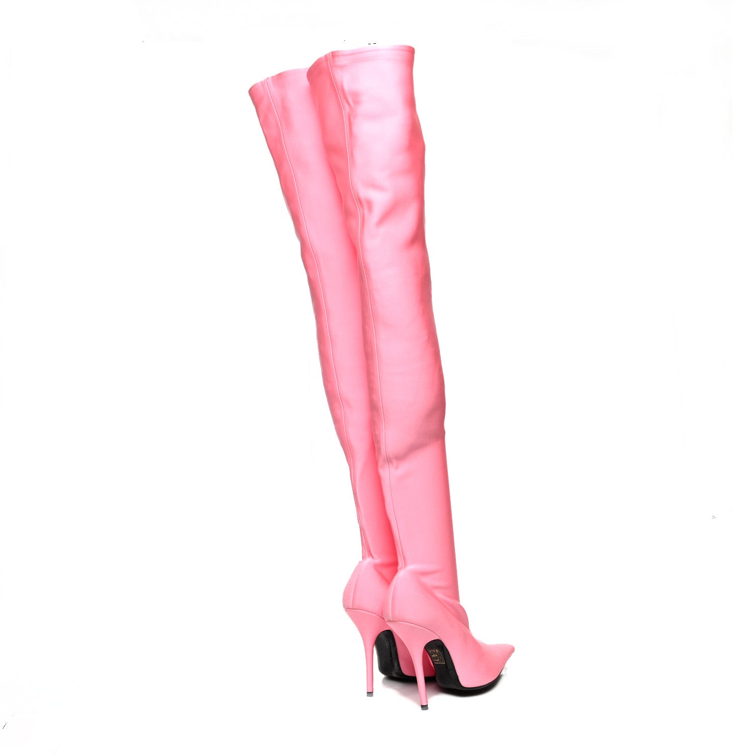 Balenciaga Spandex Pointed Toe Knife Thigh High Boots 38 Rose Dragee 4 of 8