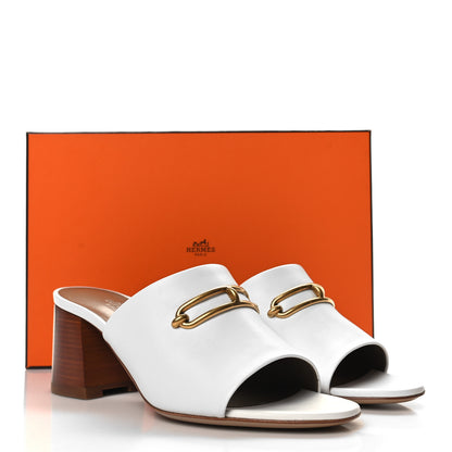 Hermes Calfskin Camilla Mules 39.5 White 9 of 9