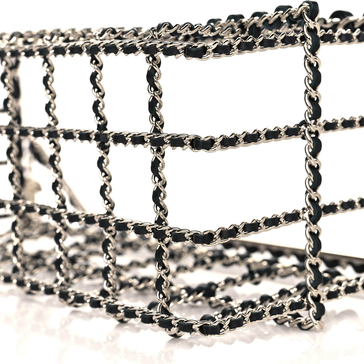 Chanel Brass Calfskin Grocery By Chanel Minaudiere Shopping Basket Silver 7 of 7