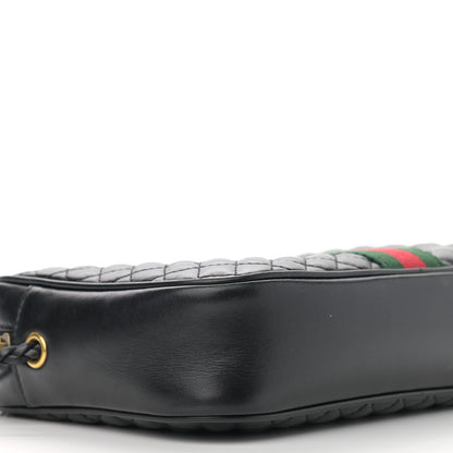 Gucci Calfskin Web Trapuntata Small GG Shoulder Bag Black 9 of 13