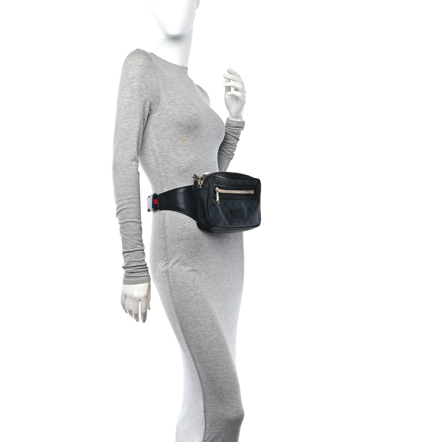 Gucci Soft GG Supreme Monogram Web Belt Bag Black Grey 2 of 10