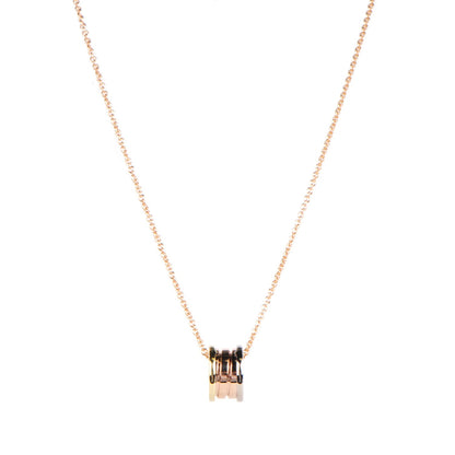 Bulgari 18K Rose White Yellow Gold B.Zero1 Pendant Necklace 2 of 7