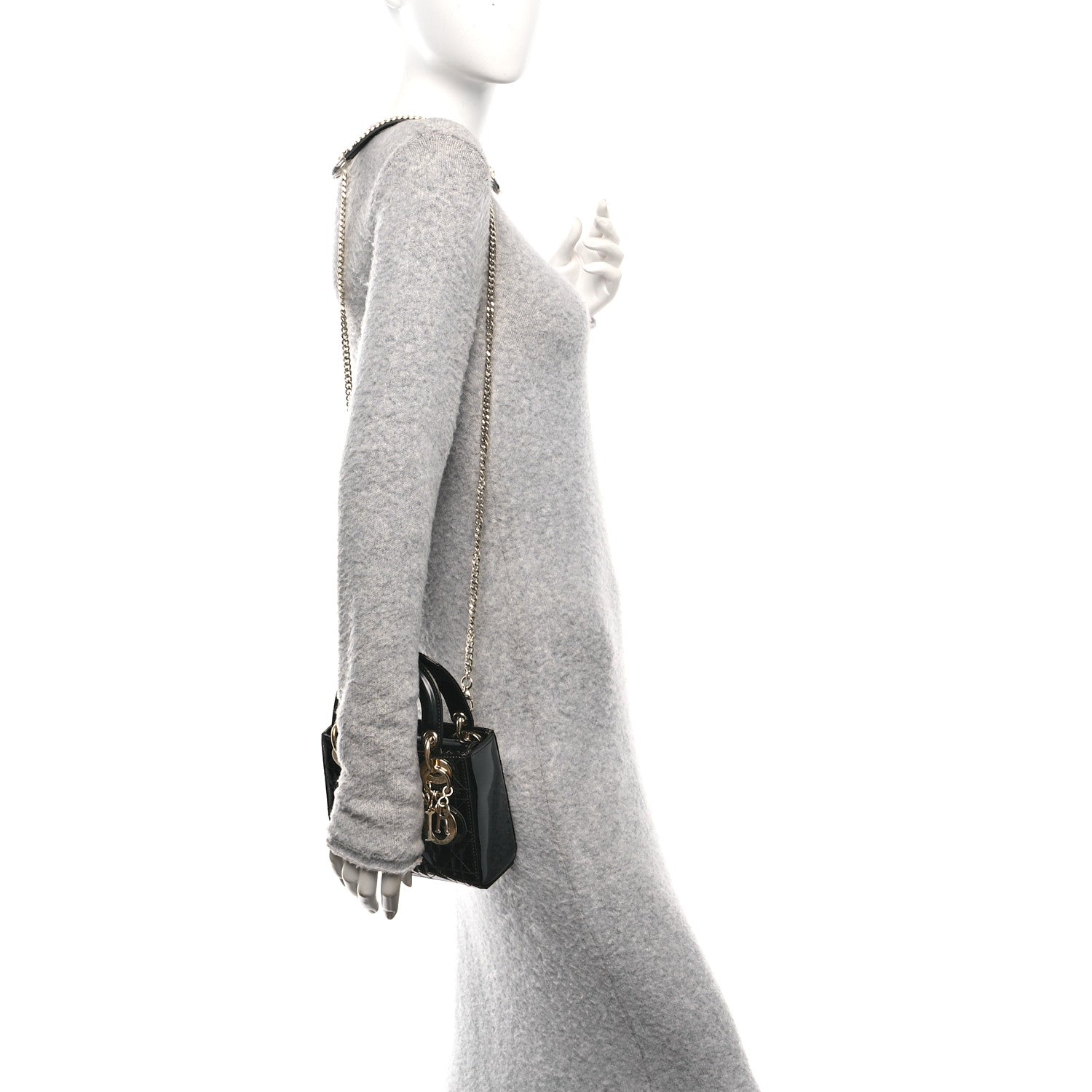 Christian Dior Patent Cannage Mini Lady Dior Black 2 of 9