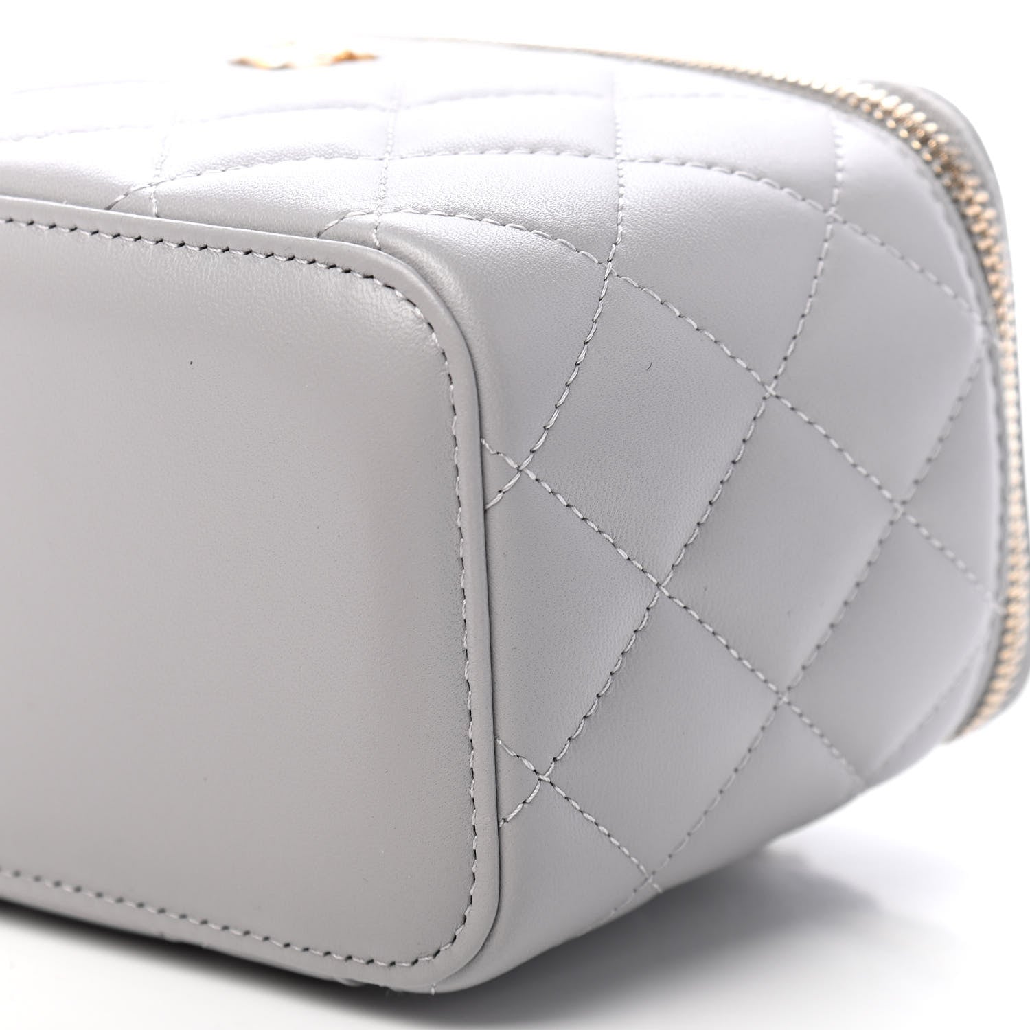 Chanel Lambskin Quilted Small Pearl Crush Vanity Case With Chain Grey 9 of 9