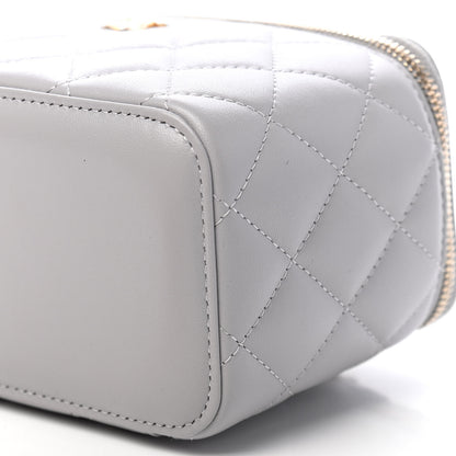 Chanel Lambskin Quilted Small Pearl Crush Vanity Case With Chain Grey 9 of 9