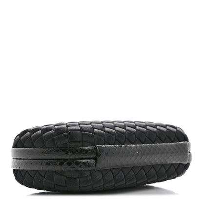 Bottega Veneta Satin Intreccio Impero Ayers Knot Clutch Black 4 of 8