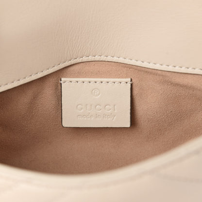 Gucci Calfskin Matelasse Super Mini GG Marmont Shoulder Bag White 6 of 10