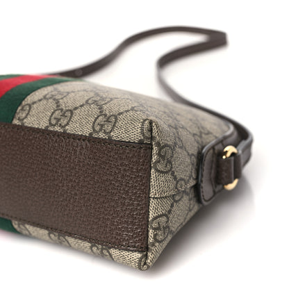 Gucci GG Supreme Monogram Textured Dollar Calfskin Web Small Ophidia Dome Shoulder Bag Beige Ebony New Acero 9 of 9