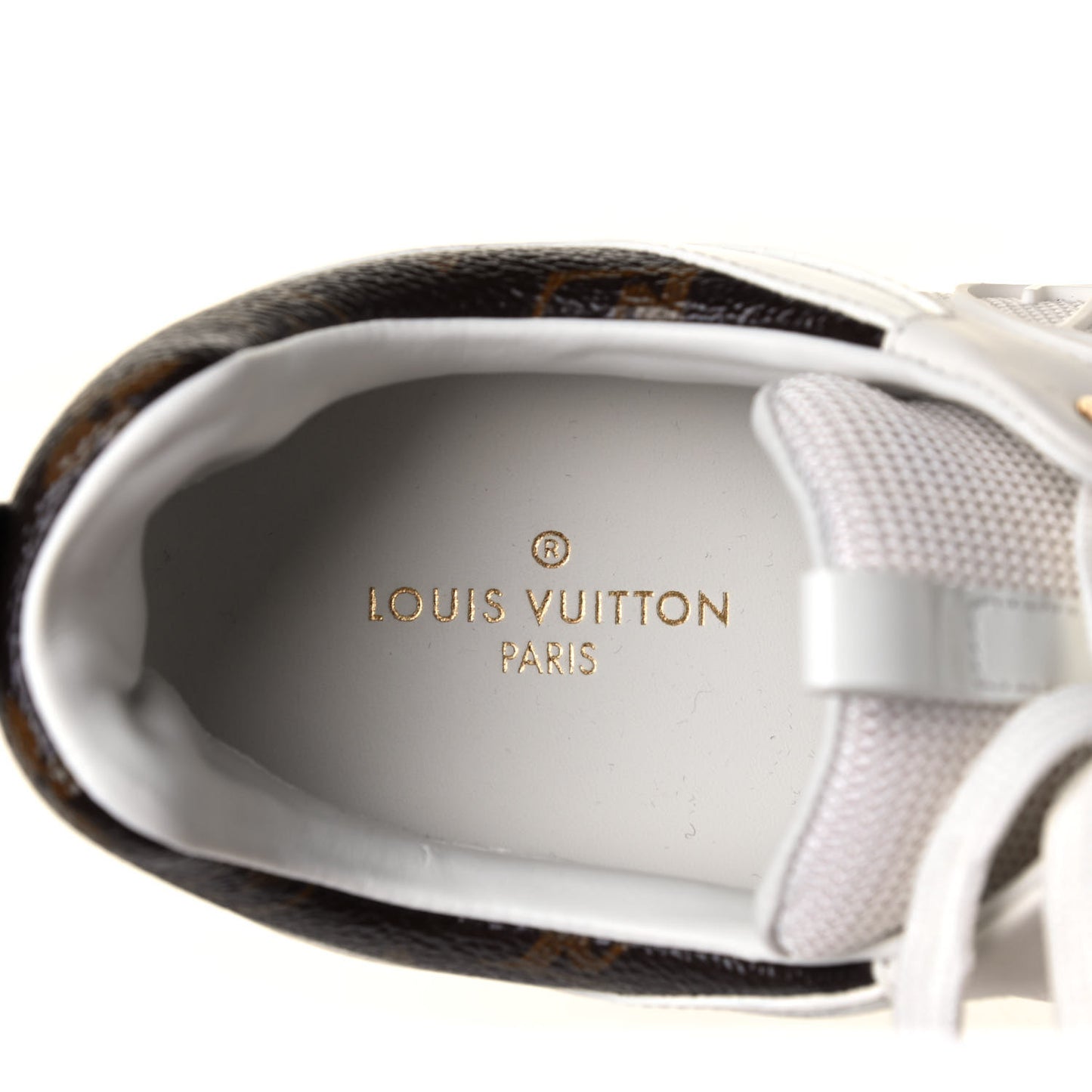 Calfskin Monogram Run Away Sneakers 40 White