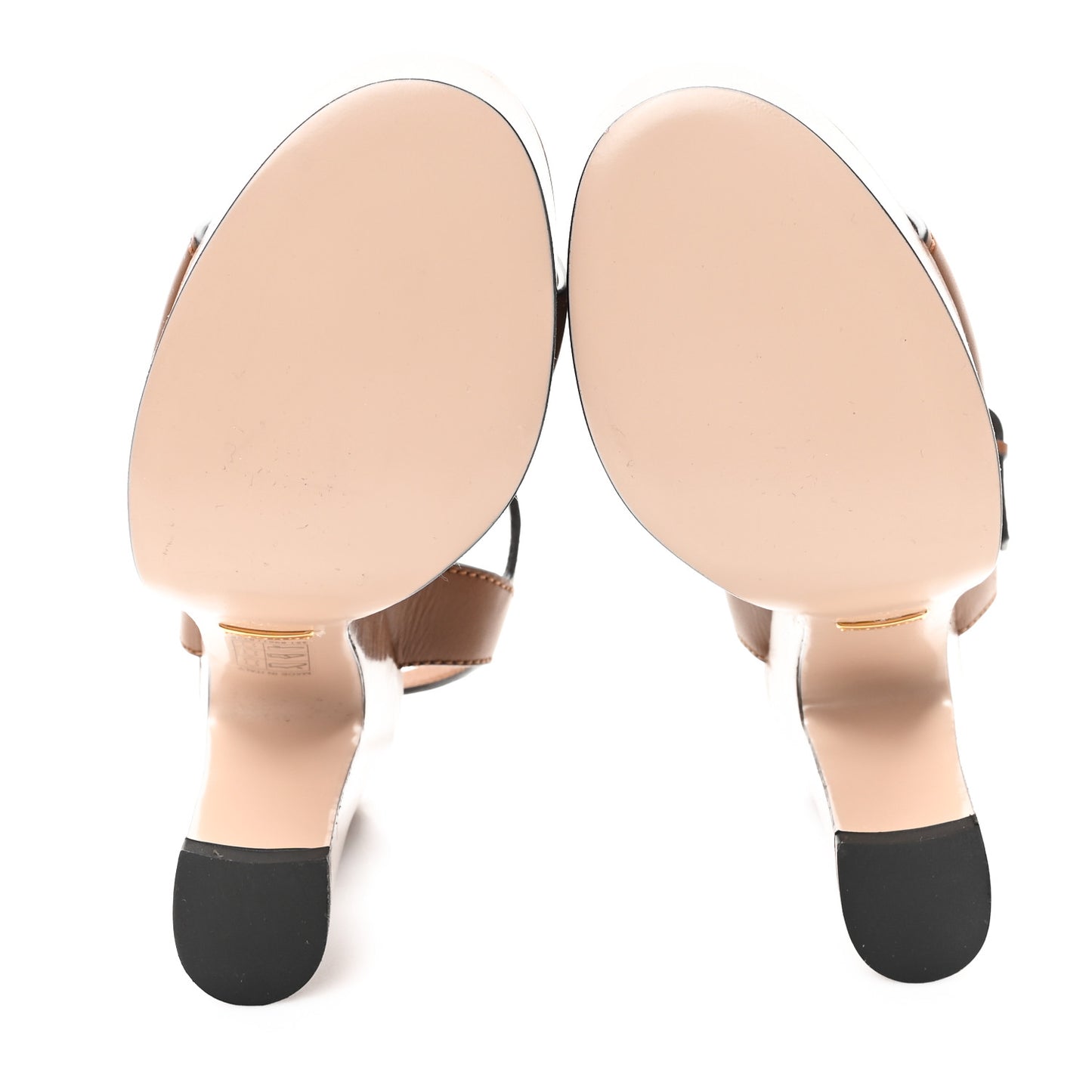 Cosmos Softy Calfskin Wooden Interlocking G Cut-Out 30/120mm Platform Sandals 36 Cuir