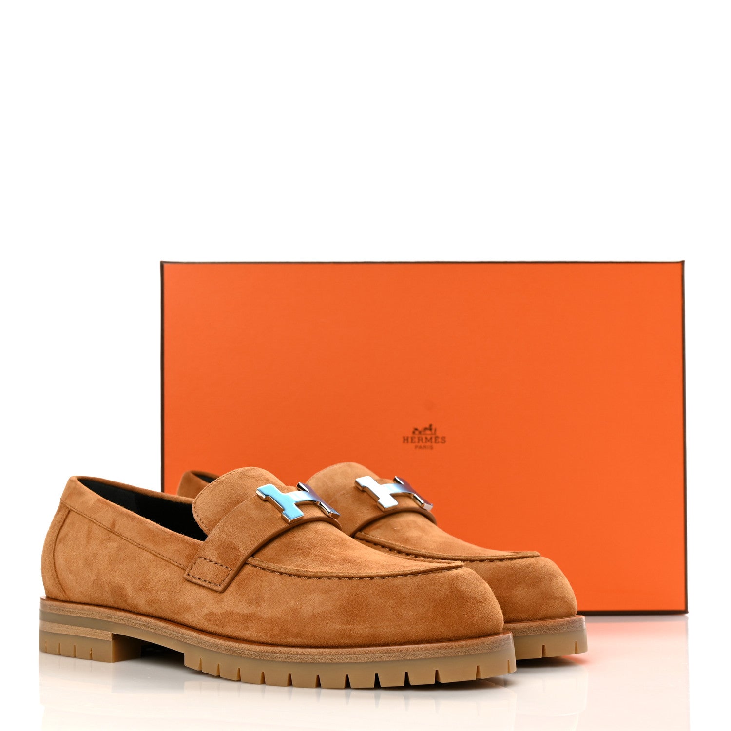 Hermes Suede Goatskin Faubourg Loafers 37 Naturel 10 of 10