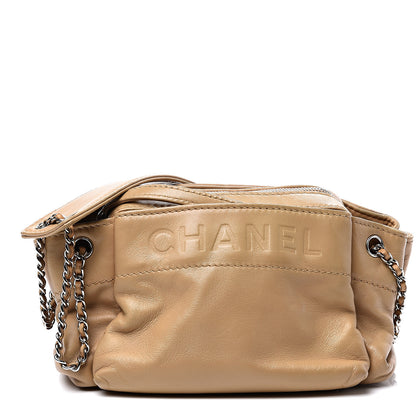 Chanel Lambskin Lax Accordion Hobo Beige 1 of 9