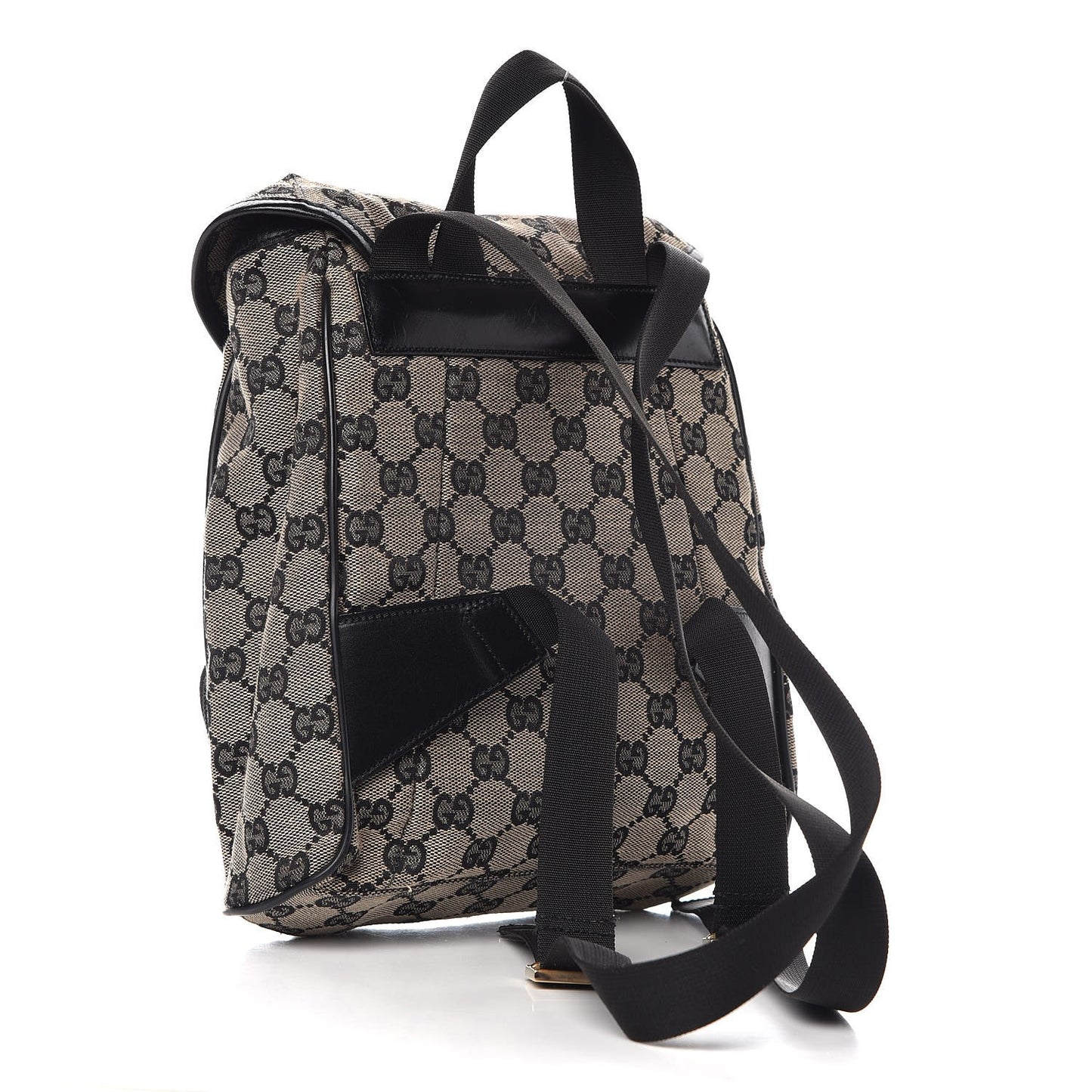 Monogram Flap Backpack Black