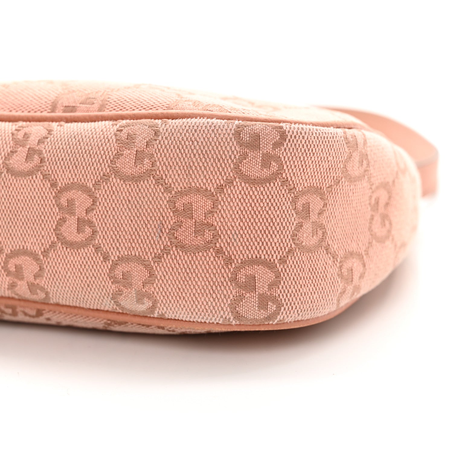 Gucci Monogram Textured Dollar Calfskin Small Ophidia Hobo Cloche Rose Pink 10 of 20