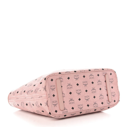 MCM Visetos Medium Rabbit Top Zip Shopper Tote Light Pink 4 of 10